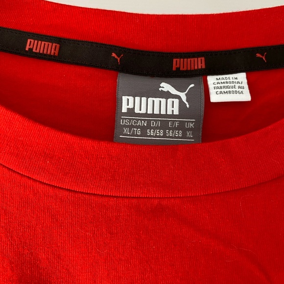 Puma Men’s Red Embroidered Logo Tee - Picture 4 of 4
